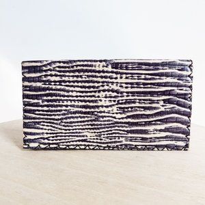 Vintage Leather Animal Print Wallet, Black White Leather Wallet